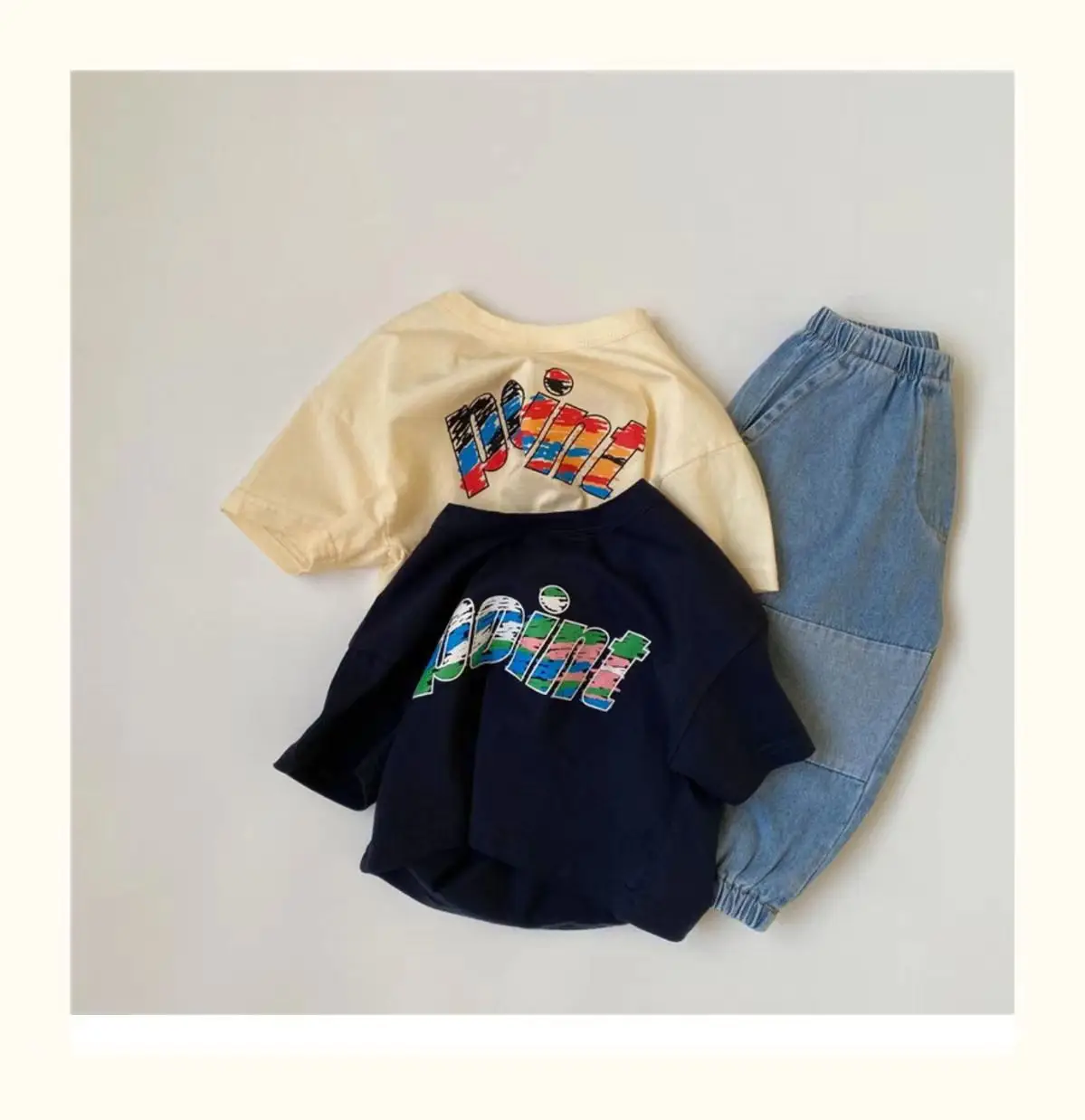 Korean Style Cartoon Printed Short Sleeve T-Shirt Cream 2025 — feature 9