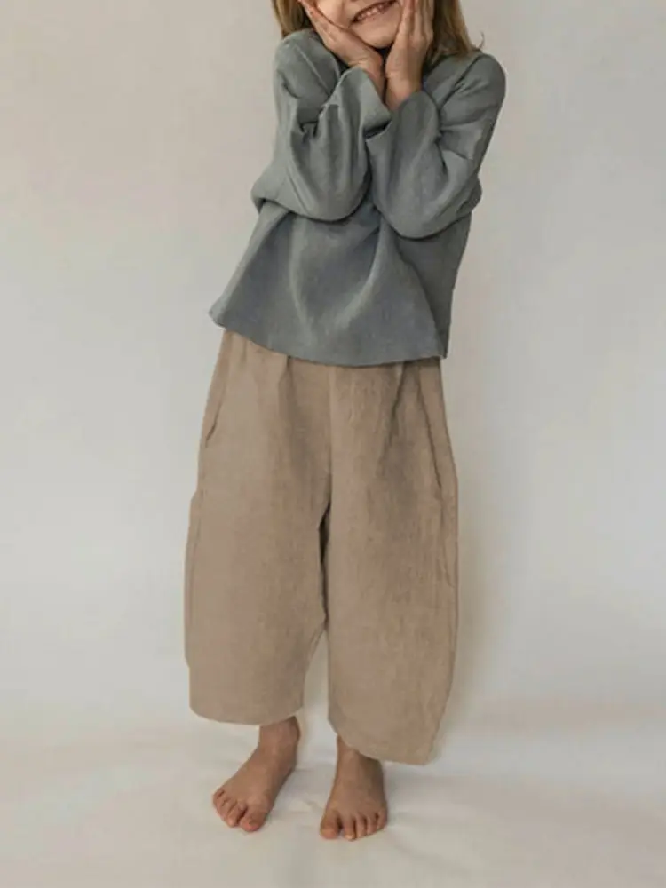 Korean Style Girls Linen Loose Pants Spring Summer - Image 8