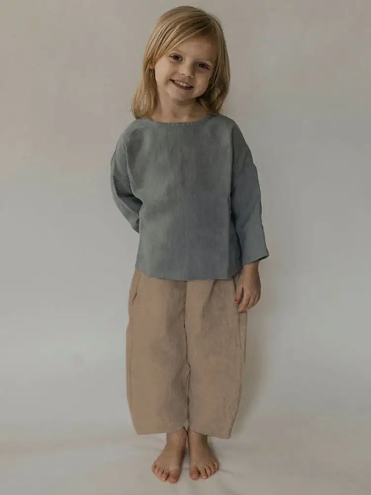 Korean Style Girls Linen Loose Pants Spring Summer - Image 10