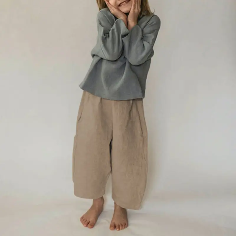 Korean Style Girls Linen Loose Pants Spring Summer — feature 10