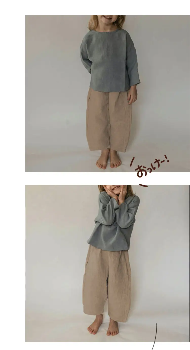 Korean Style Girls Linen Loose Pants Spring Summer — feature 12