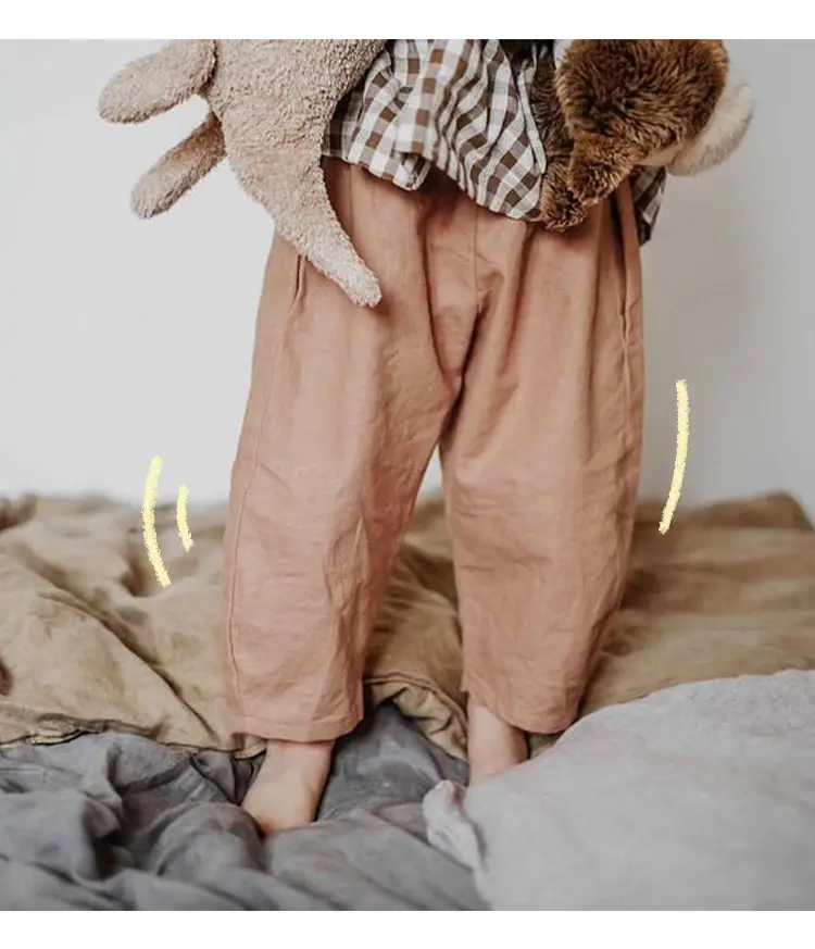 Korean Style Girls Linen Loose Pants Spring Summer — feature 19
