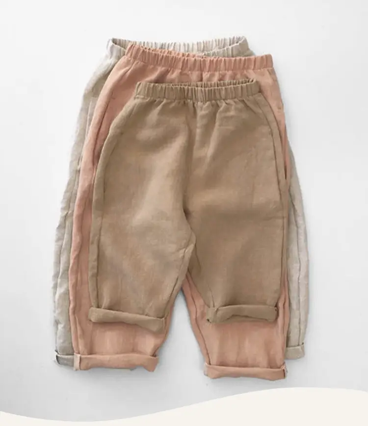 Korean Style Girls Linen Loose Pants Spring Summer — feature 3
