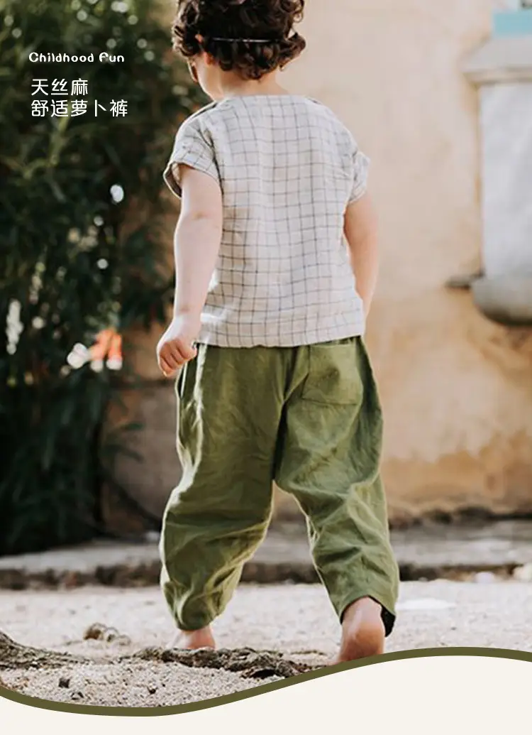 Korean Style Girls Linen Loose Pants Spring Summer — feature 37