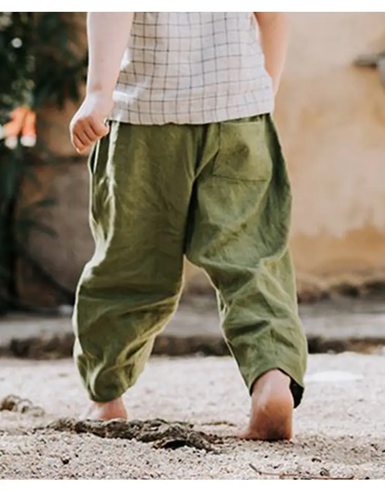 Korean Style Girls Linen Loose Pants Spring Summer — feature 46