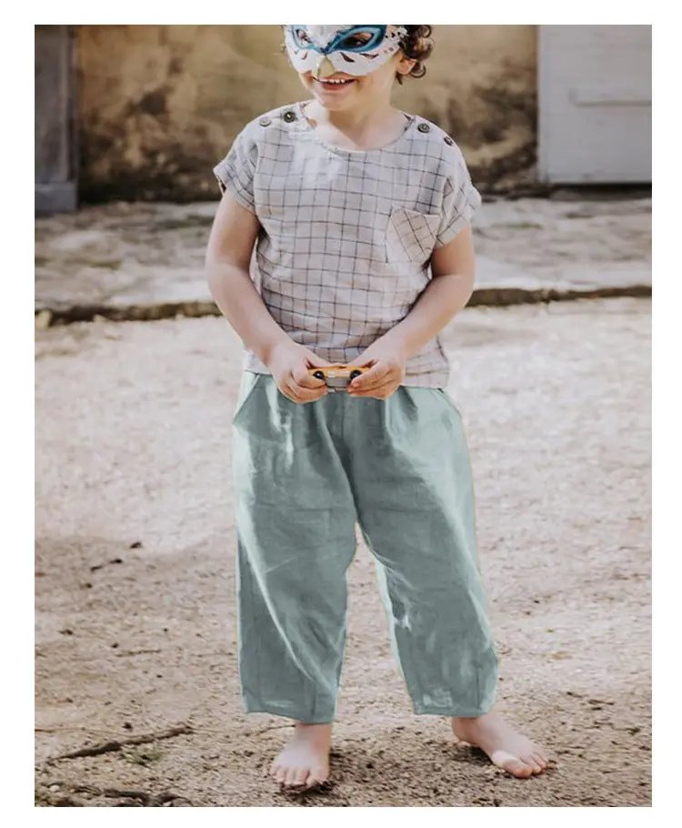 Korean Style Girls Linen Loose Pants Spring Summer — feature 48
