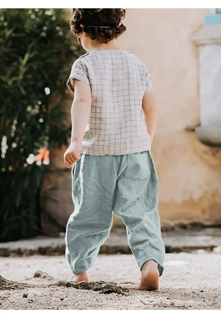 Korean Style Girls Linen Loose Pants Spring Summer — feature 49