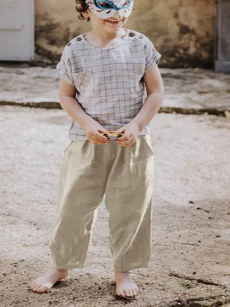 Korean Style Girls Linen Loose Pants Spring Summer - Image 2
