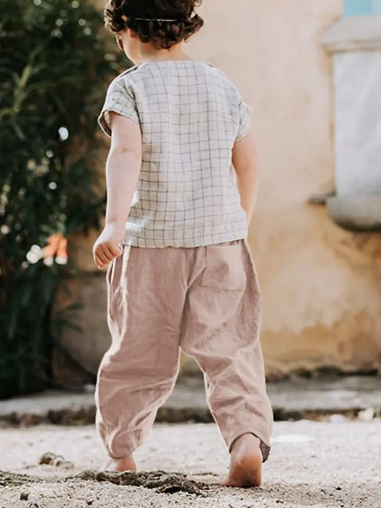 Korean Style Girls Linen Loose Pants Spring Summer - Image 3