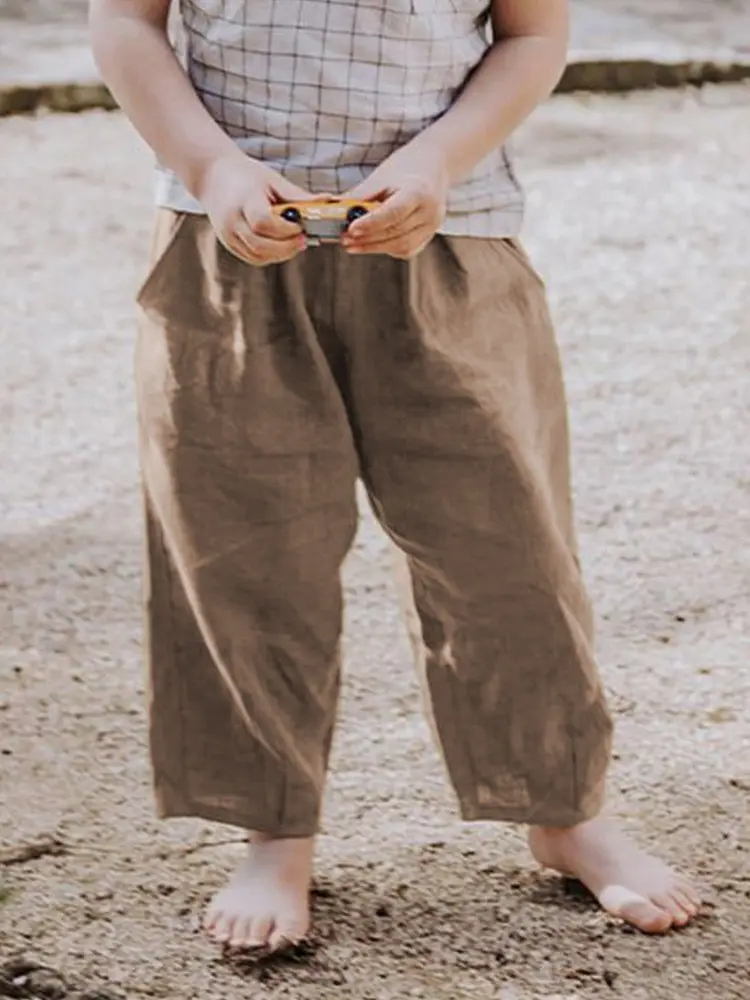 Korean Style Girls Linen Loose Pants Spring Summer - Image 4