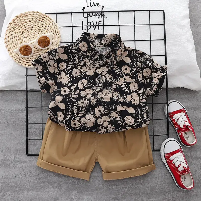 2023 Summer Korean Style Printed T-Shirt Set for Boys Girls - Image 3