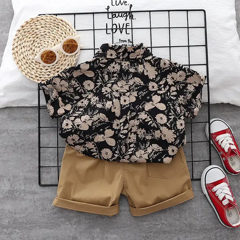 2023 Summer Korean Style Printed T-Shirt Set for Boys Girls — feature 4