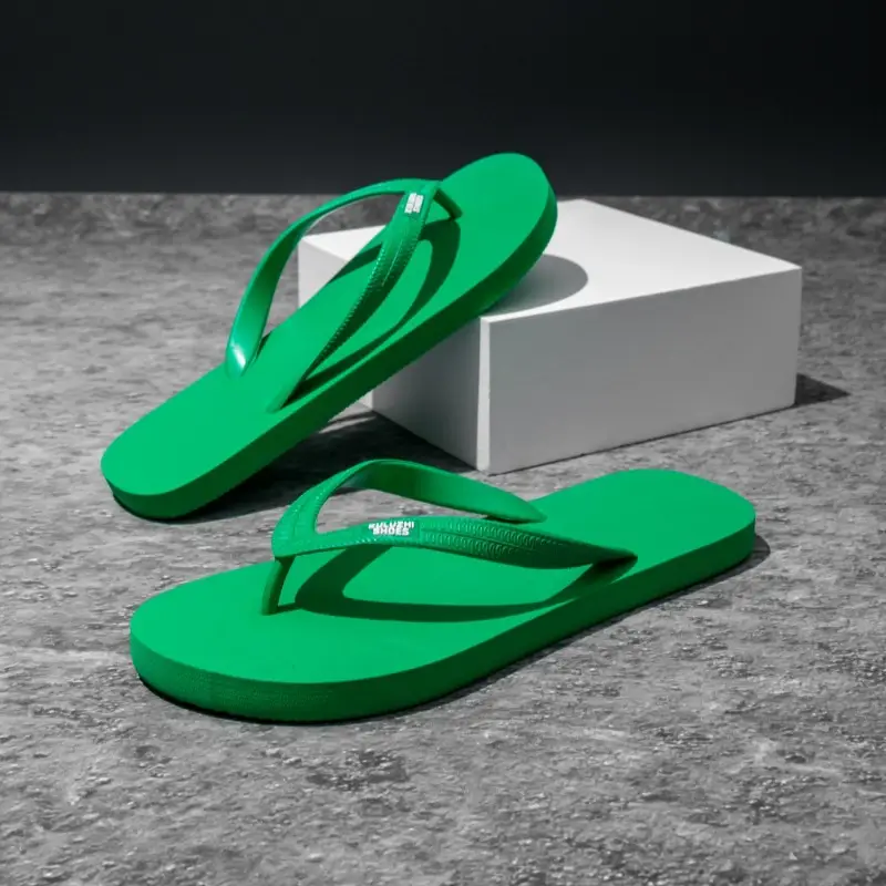 Men's Green Clip Flip Flops Summer Casual Sandals