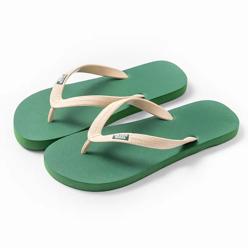 Men's Green Clip Flip Flops Summer Casual Sandals