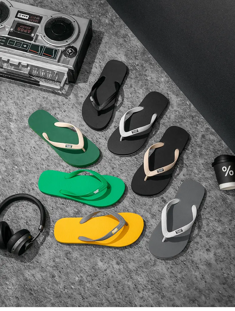 Men's Green Clip Flip Flops Summer Casual Sandals — feature 10