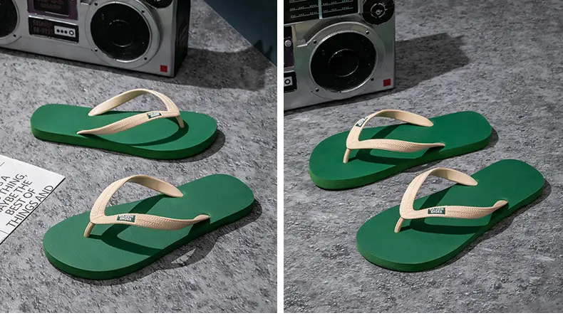 Men's Green Clip Flip Flops Summer Casual Sandals — feature 16