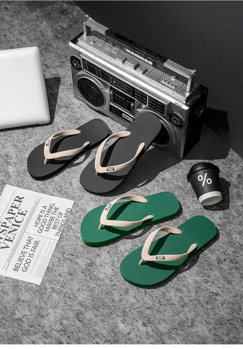 Men's Green Clip Flip Flops Summer Casual Sandals — feature 20
