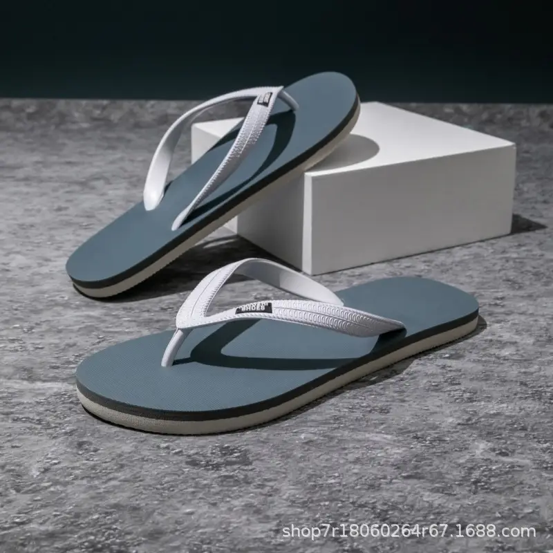 Men's Green Clip Flip Flops Summer Casual Sandals