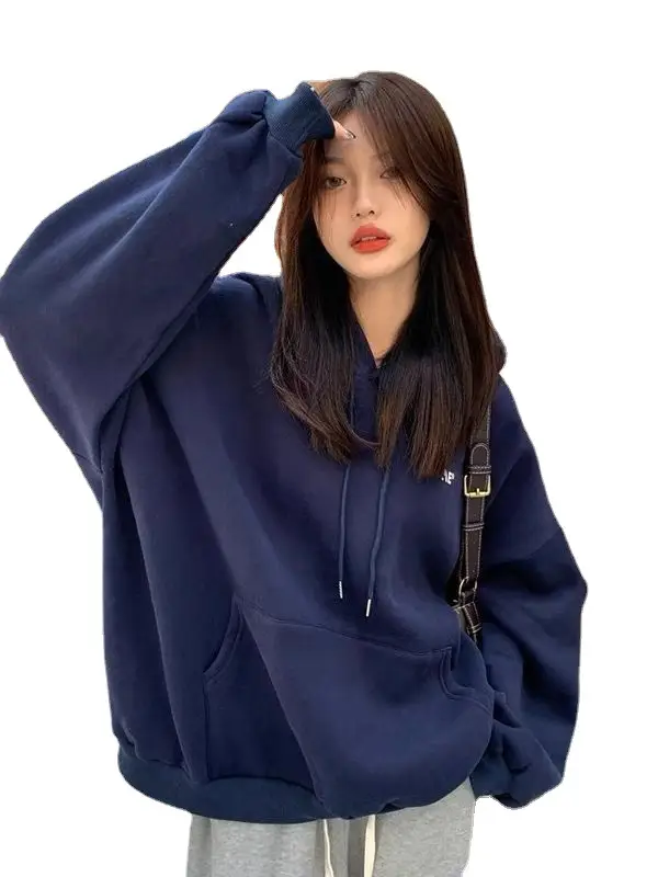 Women's White Hooded Hoodie Fleece Lined Thick Coat - Image 8
