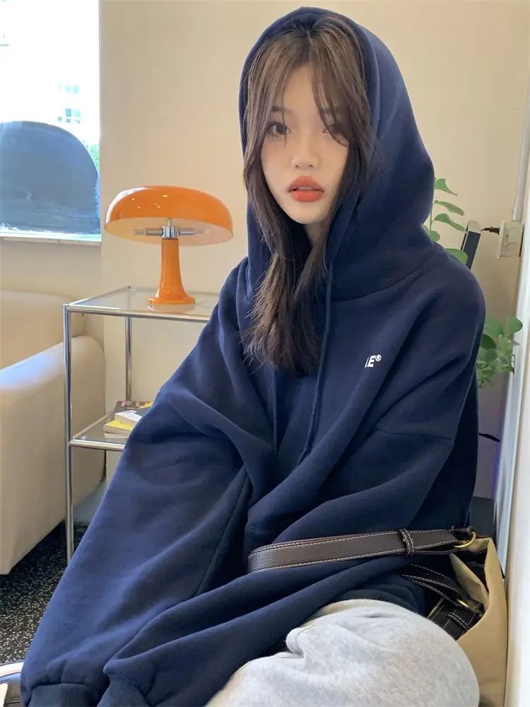Women's White Hooded Hoodie Fleece Lined Thick Coat — feature 15