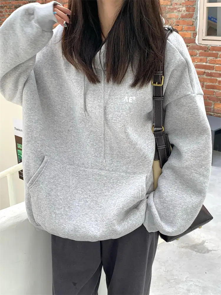 Women's White Hooded Hoodie Fleece Lined Thick Coat — feature 3