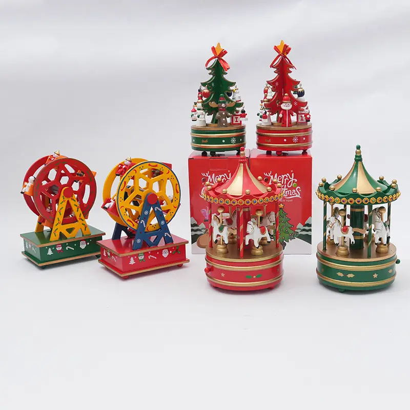 Cross-Country Christmas Tree Music Box Wooden Decor — feature 6