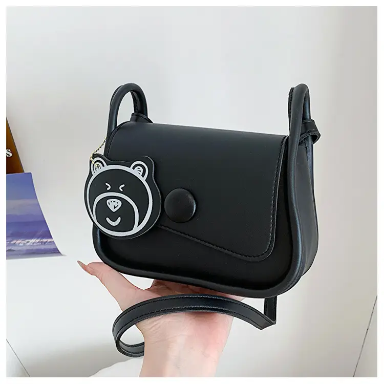 Retro Bear Design Shoulder Crossbody Bag White Brown — feature 21