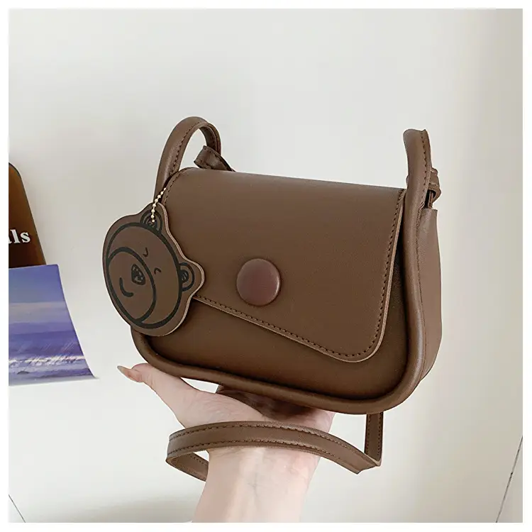 Retro Bear Design Shoulder Crossbody Bag White Brown — feature 23