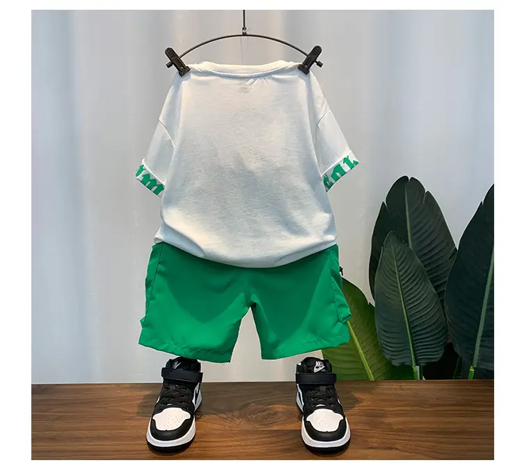 Boys Green Graphic Shorts Set 2025 Summer â feature 10