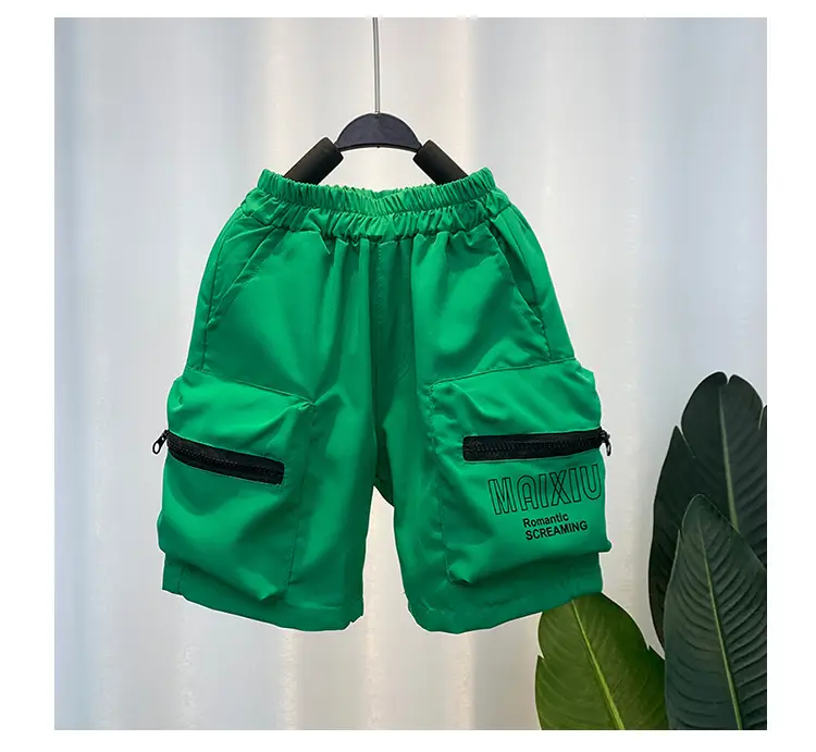 Boys Green Graphic Shorts Set 2025 Summer â feature 11