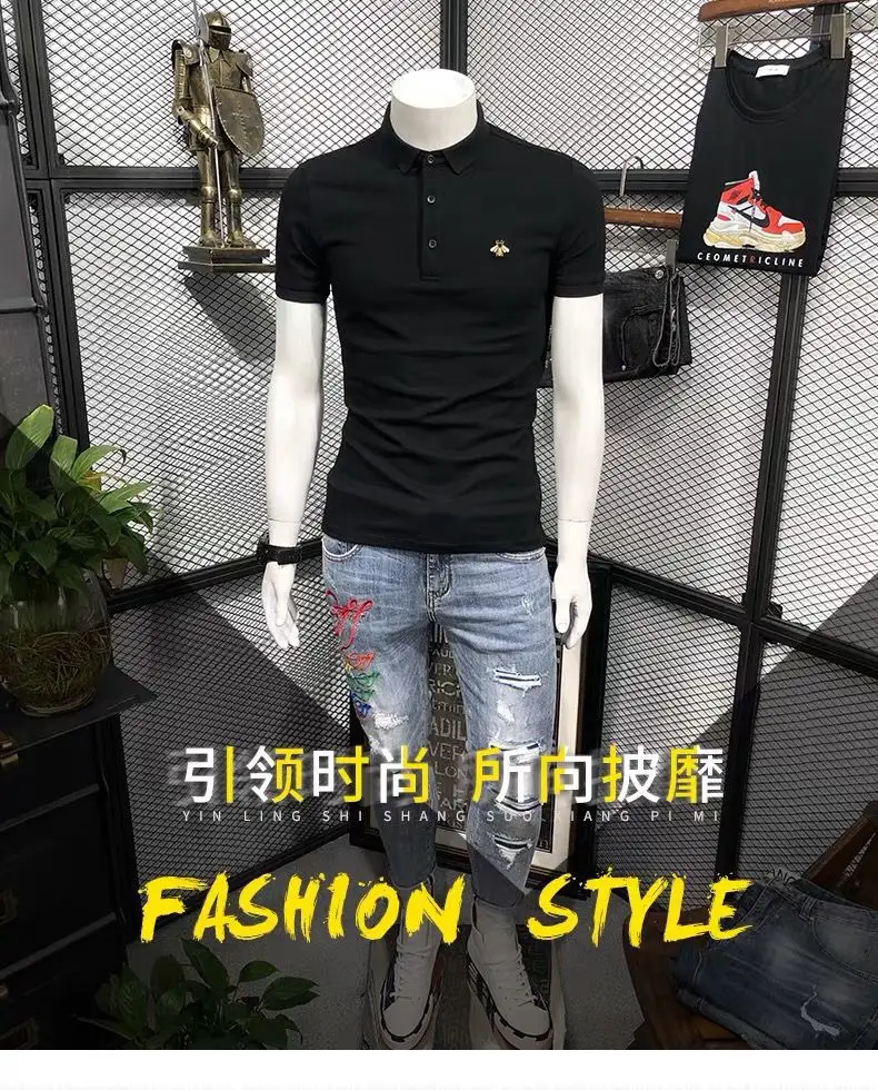Men White Cotton Polo T-Shirt with Embroidered Logo — feature 1