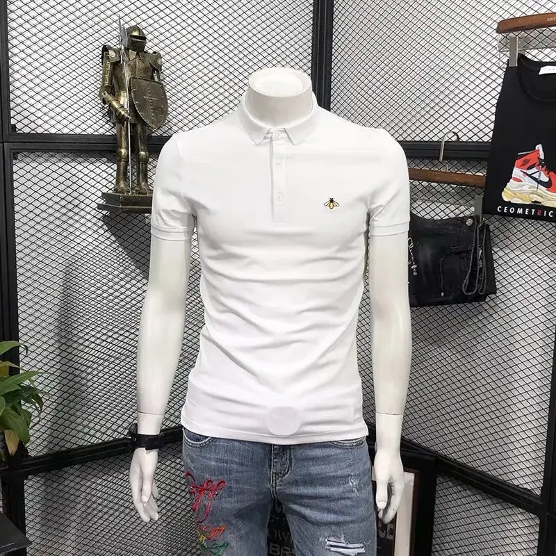 Men White Cotton Polo T-Shirt with Embroidered Logo — feature 6