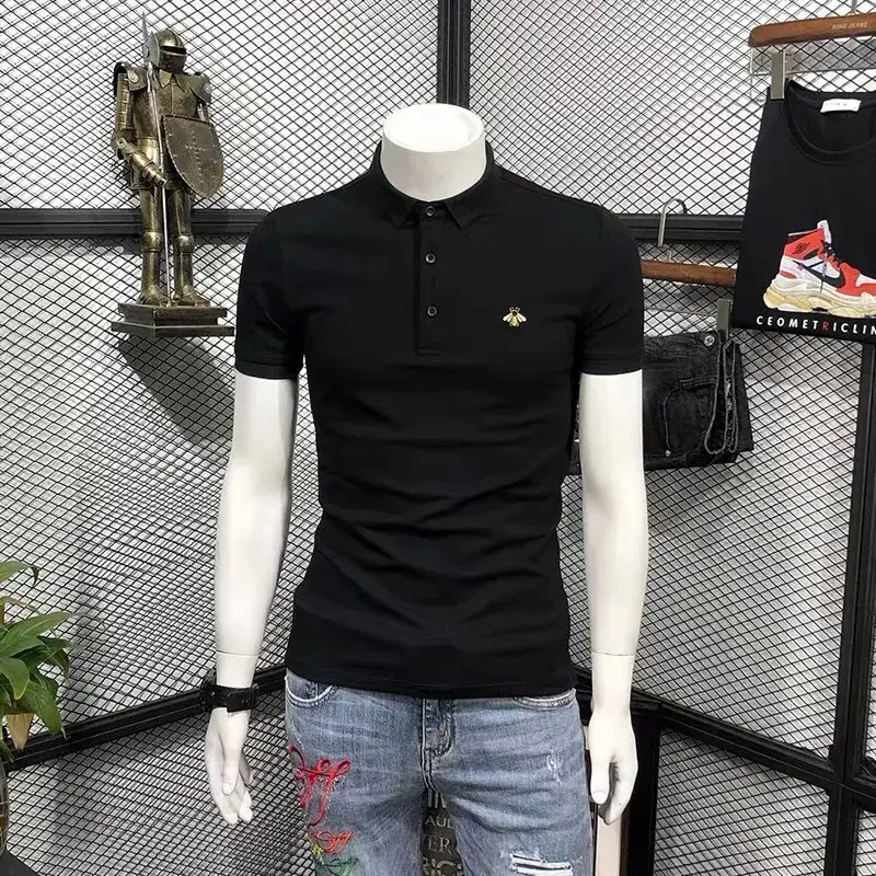 Men White Cotton Polo T-Shirt with Embroidered Logo - Image 2