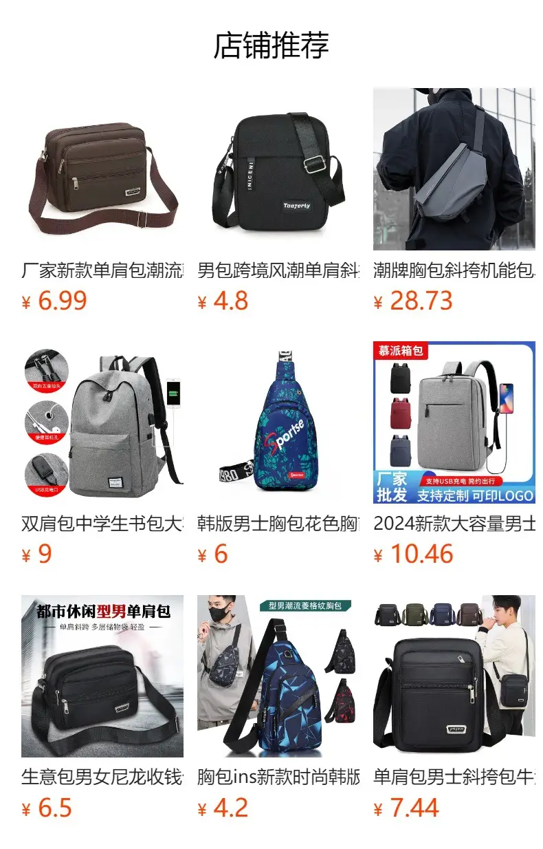 Men's Black Oxford Shoulder Messenger Bag — feature 1