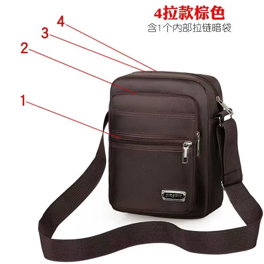Men's Black Oxford Shoulder Messenger Bag - Image 2
