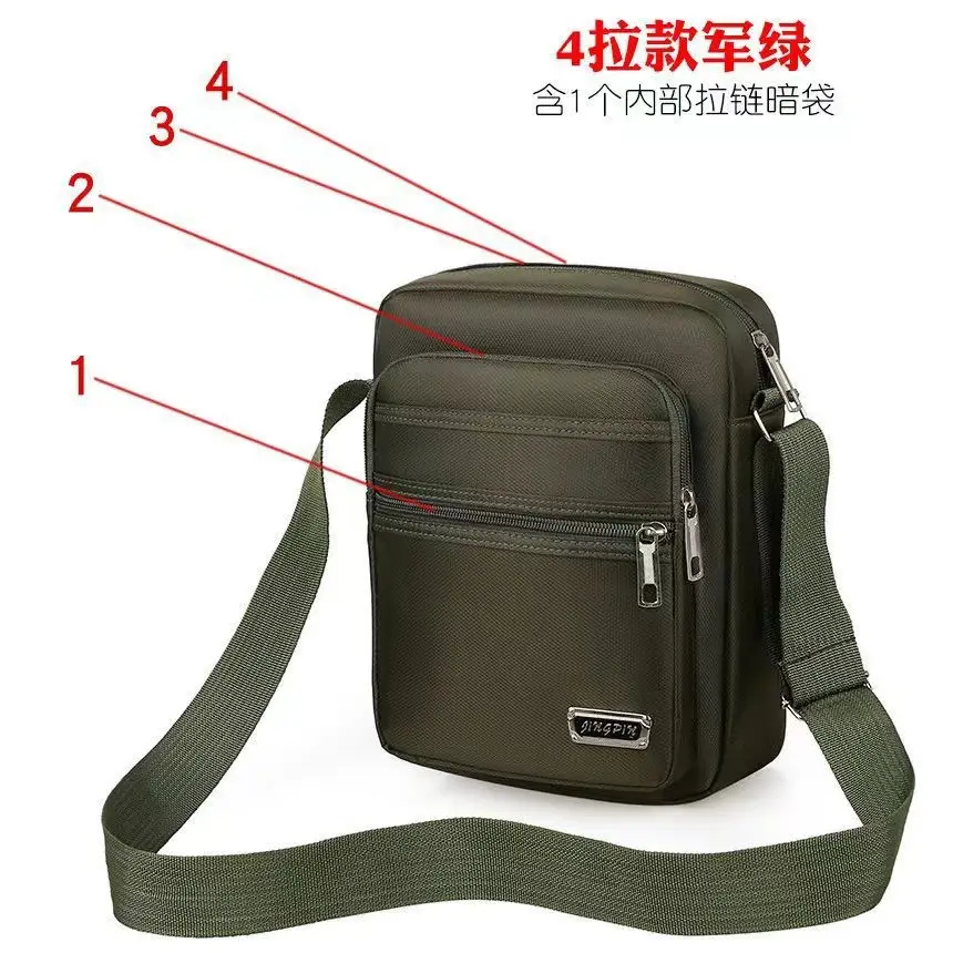 Men's Black Oxford Shoulder Messenger Bag - Image 3