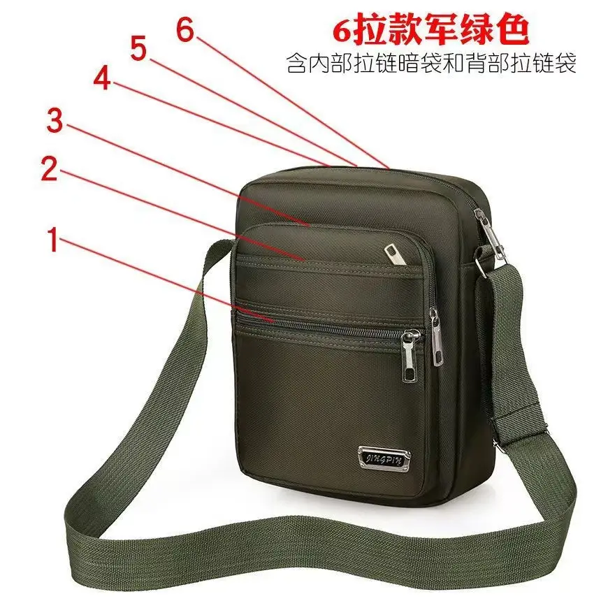 Men's Black Oxford Shoulder Messenger Bag - Image 7