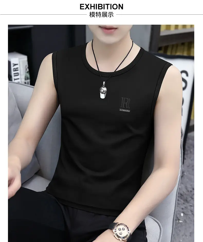 Men's Ice Silk Wide Shoulder Waistcoat Vest XL — feature 14
