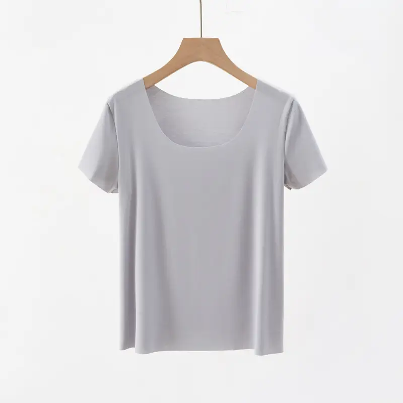 Women's Solid Color Round Neck T-Shirt Short Sleeve - Image 4