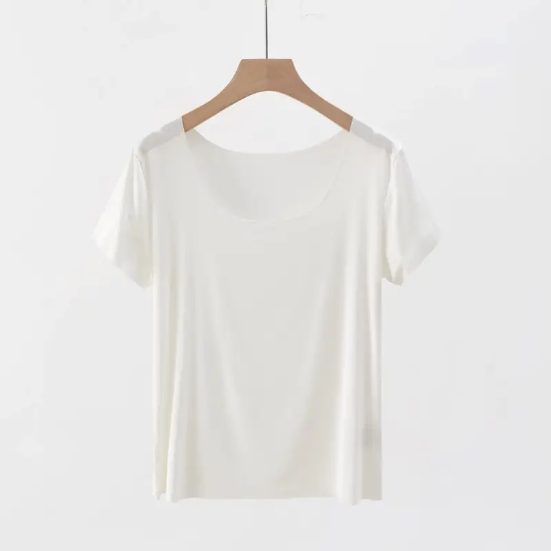 Women's Solid Color Round Neck T-Shirt Short Sleeve - Image 5