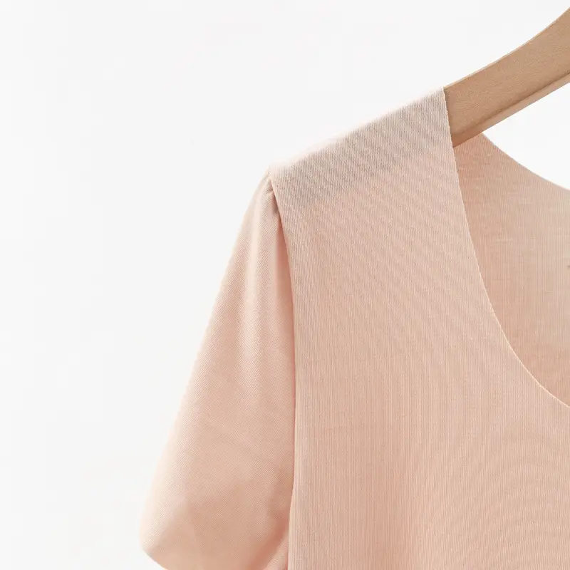 Women's Solid Color Round Neck T-Shirt Short Sleeve — feature 15