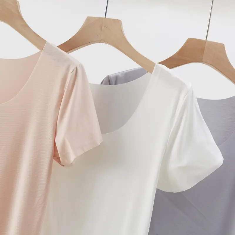 Women's Solid Color Round Neck T-Shirt Short Sleeve — feature 17