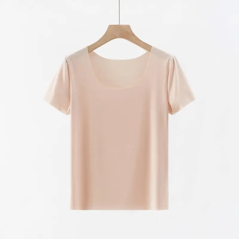 Women's Solid Color Round Neck T-Shirt Short Sleeve — feature 5