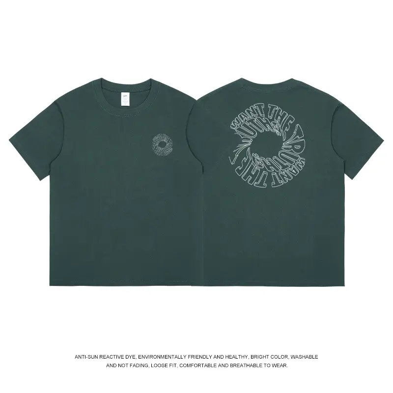 Black Letter Print Round Neck T-Shirt for Men Women - Image 9