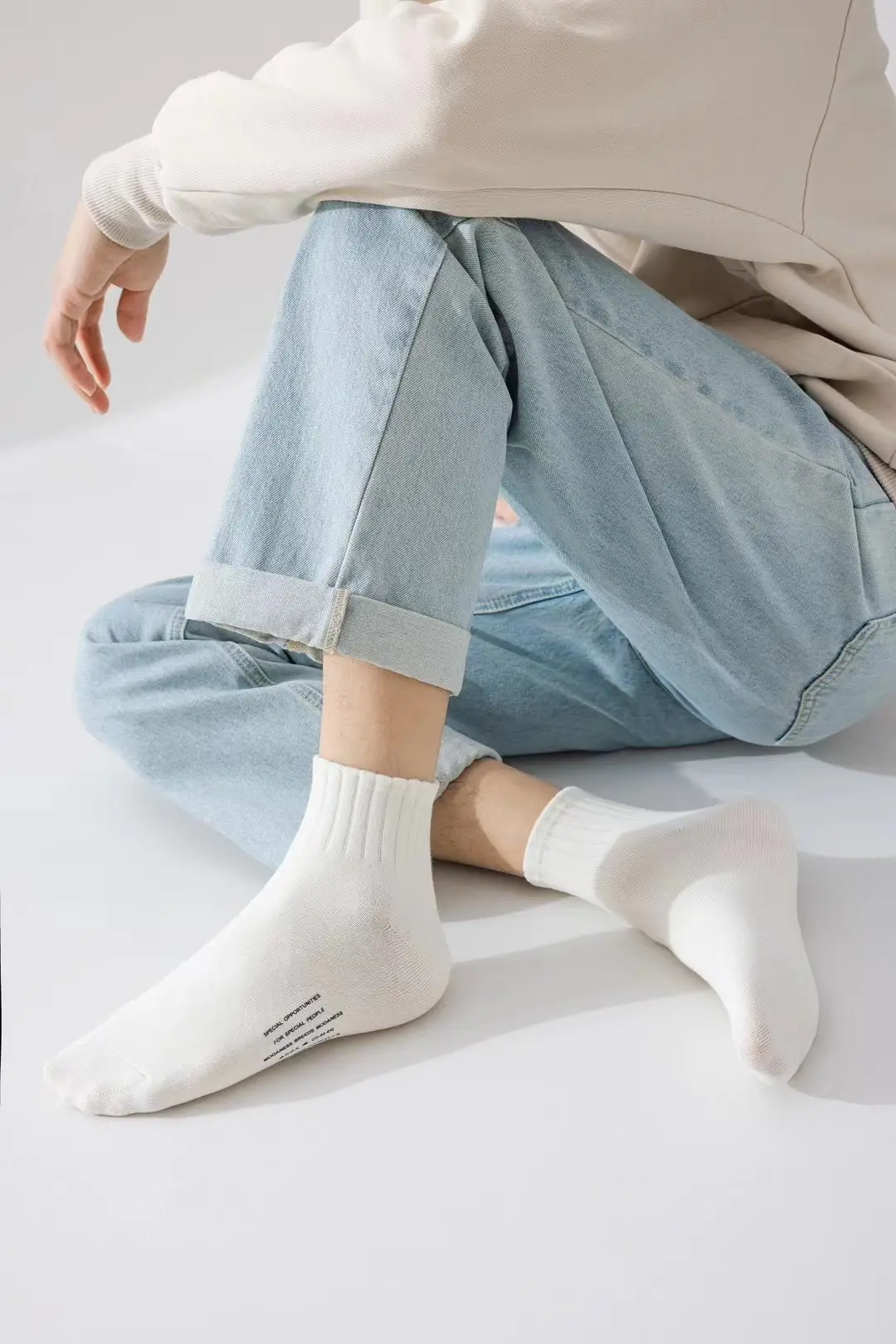 Spring and Summer New Socks for Men, Solid Color Mid-Calf Cotton Socks, Colorful Sports Socks, Basic Casual College Style Breathable Men's Socks — feature 10