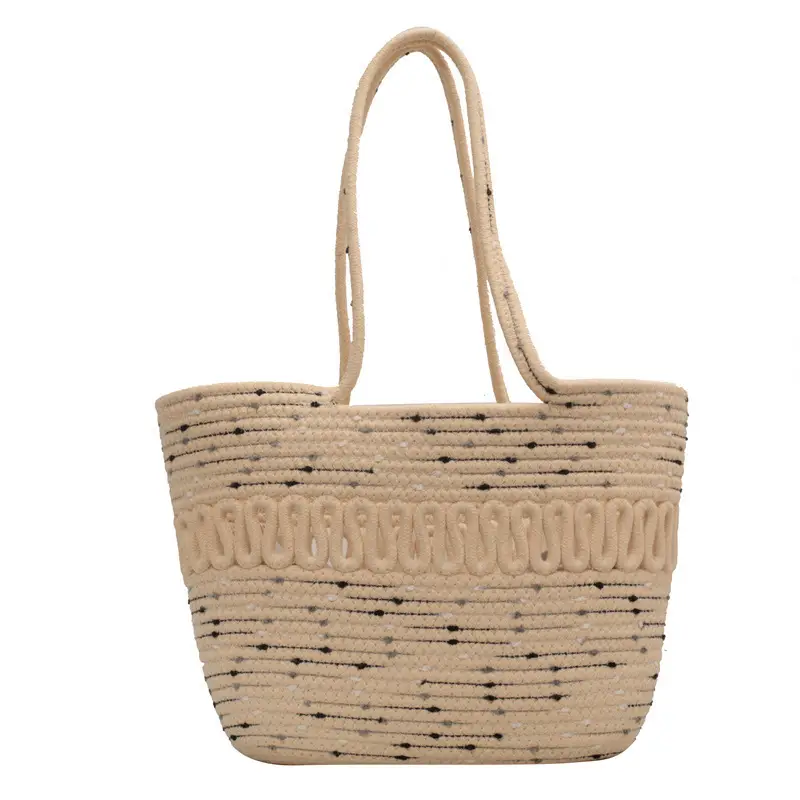 Hollow Cotton Woven Shoulder Bag for Women - Image 5
