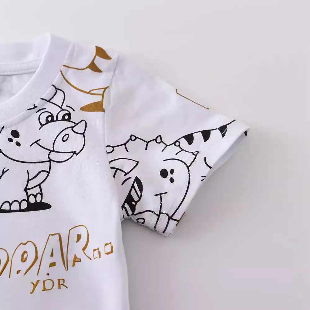 Kids Roar Roar T-Shirt White Cartoon Print - Image 2