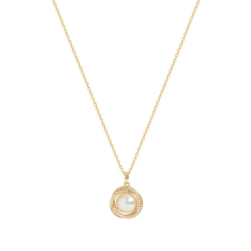 Gold Pearl Pendant Necklace for Women - Image 7