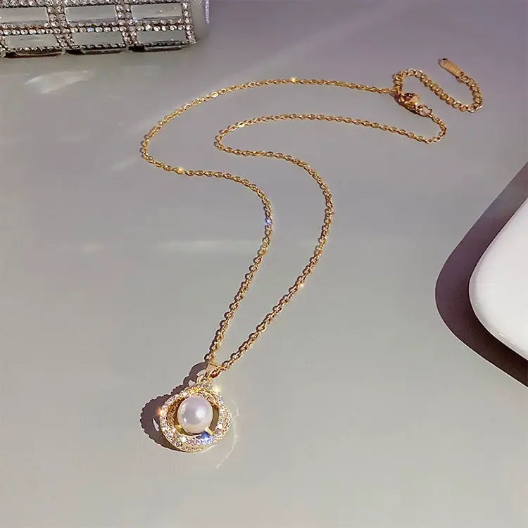 Gold Pearl Pendant Necklace for Women — feature 11
