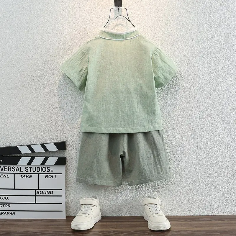 Boys Chinese Tang Suit Cotton 3-4Yr Ethnic Two-Piece Set - Image 5